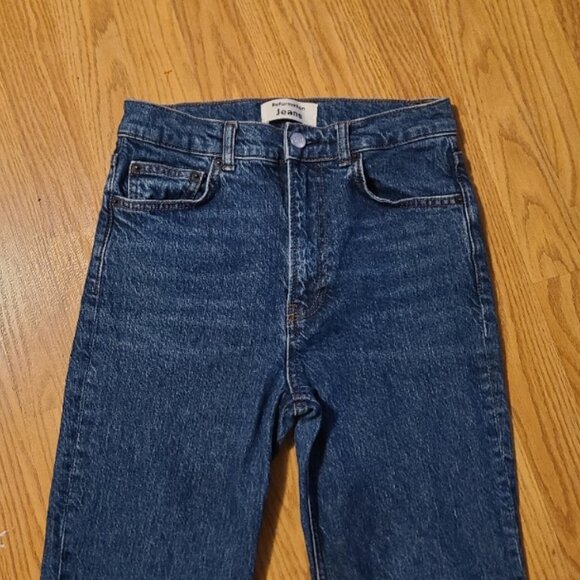 REFORMATION JEANS HIGH-RISE STRAIGHT JEANS ANKLE CUT STRETCH DENIM sz 26 - Picture 3 of 7